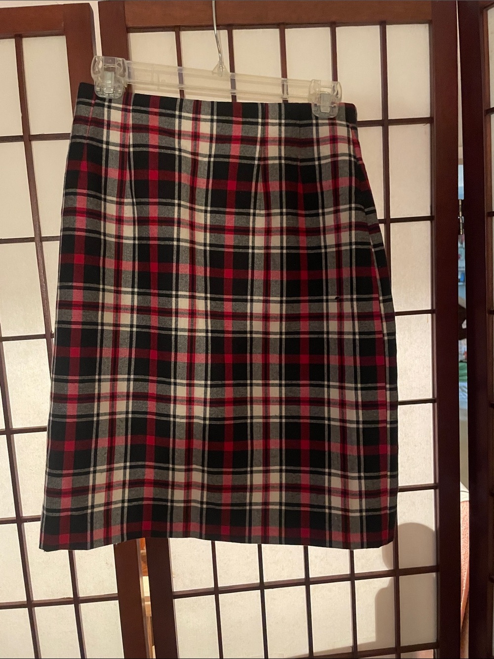 Classic Red & Black Plaid Skirt